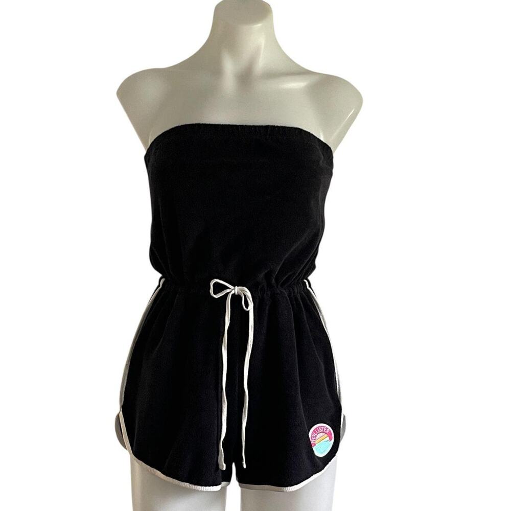 Hollister Black and White Terry Romper: Y2K, 2000s